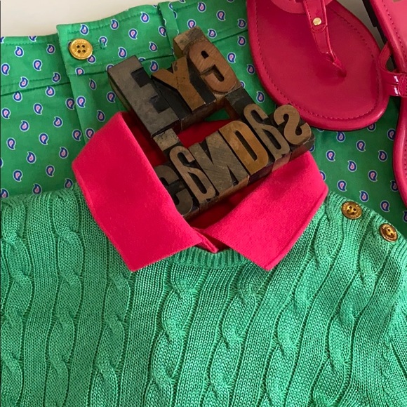 🏇LAUREN RALPH LAUREN Cotton Cable Knit Sweater - Picture 1 of 8